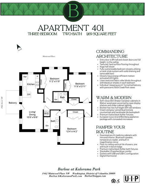 401 Floor plan with details of finishes
